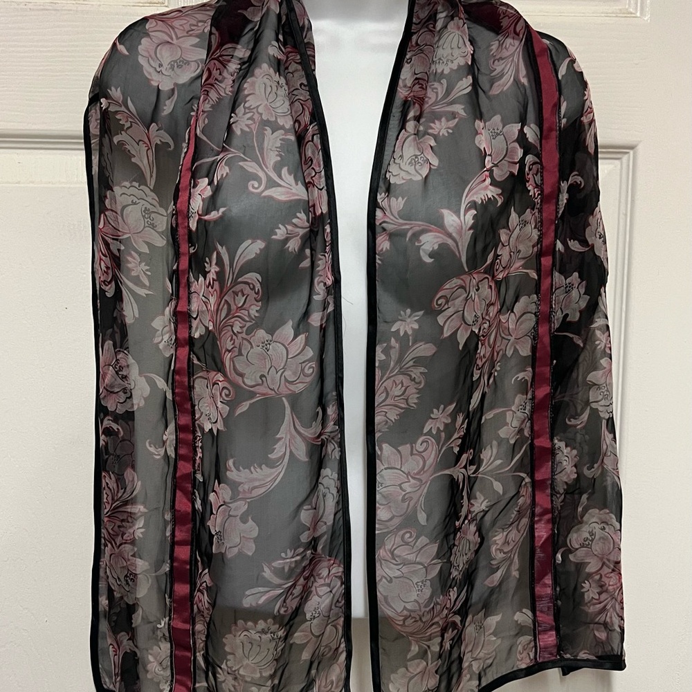 UNBRANDED Sheer Floral Print Scarf - Picture 4 of 5